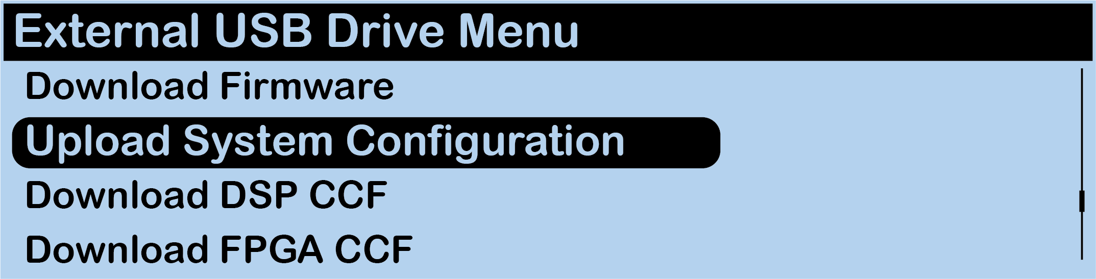 External USB Drive screen